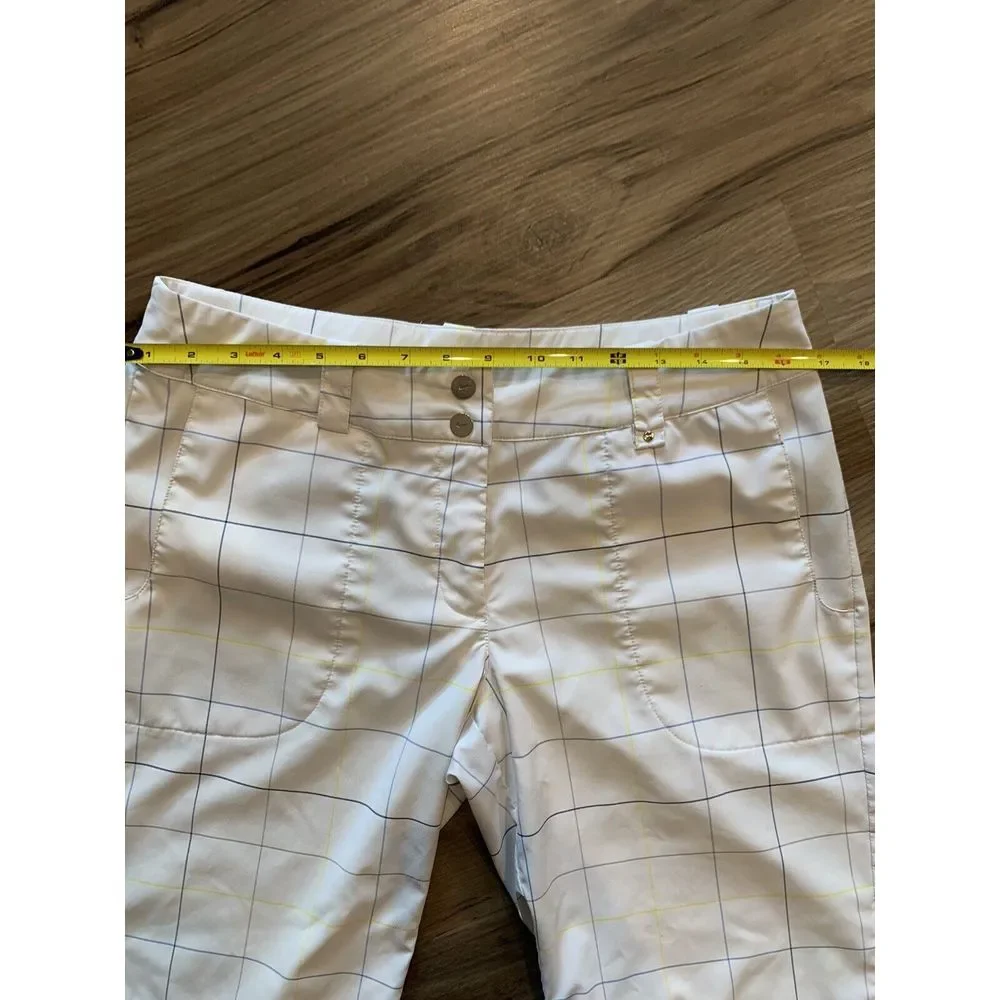 Nike Golf Dri-Fit Shorts Mens Medium Plaid Lightweight Snap Button‎